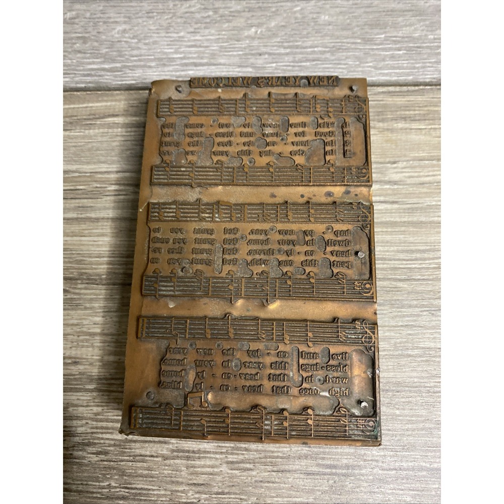 Metal Printing Machine Press Plate Stamp New Years Welcome